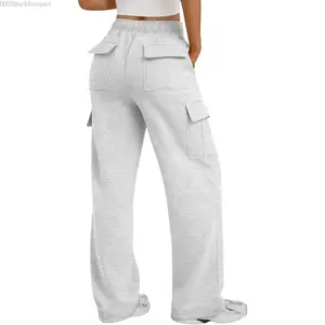 Trendy Queen Womens Sweatpants Wide Leg Cargo Barrel Baggy Pants Joggers Fall Clothes Work 2025 Travel OutfitsDD20BarkBouquet