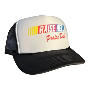 Raise Hell Praise Dale trucker hat funny trucker hat Nascar style summer muddin truckin hat SnapBack classic foam dad