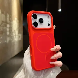 Spring Macaron Color Magnetic Case Cover, Candy Color Edge Design, Skin-Friendly Matte Material, Strong Magnet, Compatible with iPhone 17 16 15 14 13 Plus Pro Max Air Series