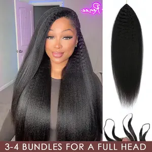 LWIGS【Lowest Price 18" only $56】Kinky Straight Feather Crochet Hair Extensions 100% Human Hair For Knotless Braids - 4 to 5 Bundles for Full Head  #SpringStatements