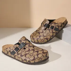 Genuine Suede Clogs for Women Men Soft Cork Footbed Leather Mules Comfort Potato Shoes with Arch Support