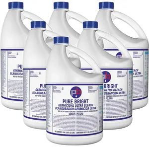 (6 Pack) ANF Brands Bleach, 1 Gallon Jugs and ANF Brands Cleaning sponge