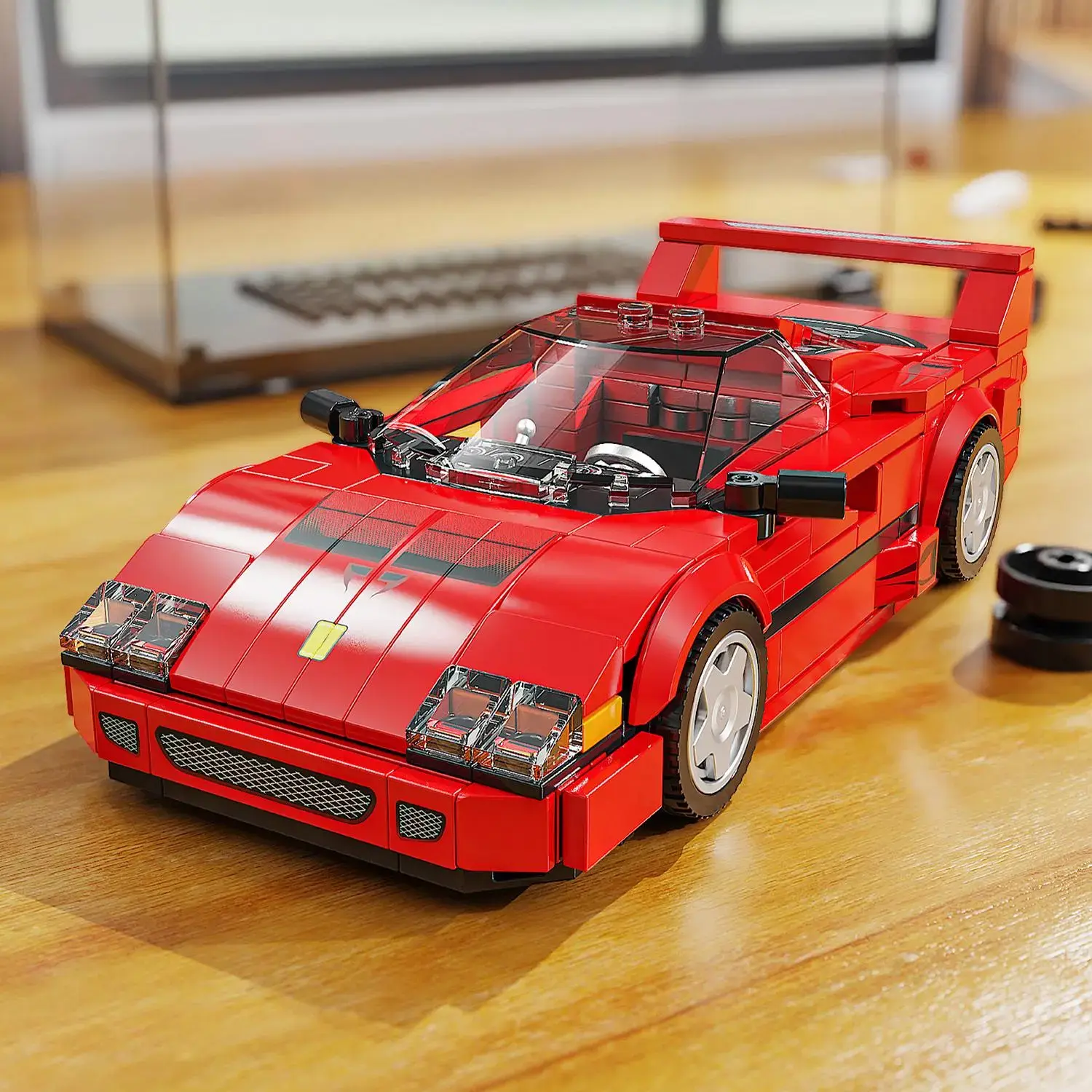 Plastic Construction Self-Assembly Sports Car Building Block Model Set with Bricks & Parts, Dustproof Case, Memory Training & Observation Tool, Desktop Decor for Teenagers & Adults (Toys & Hobbies, Classic & Novelty Building Toys)