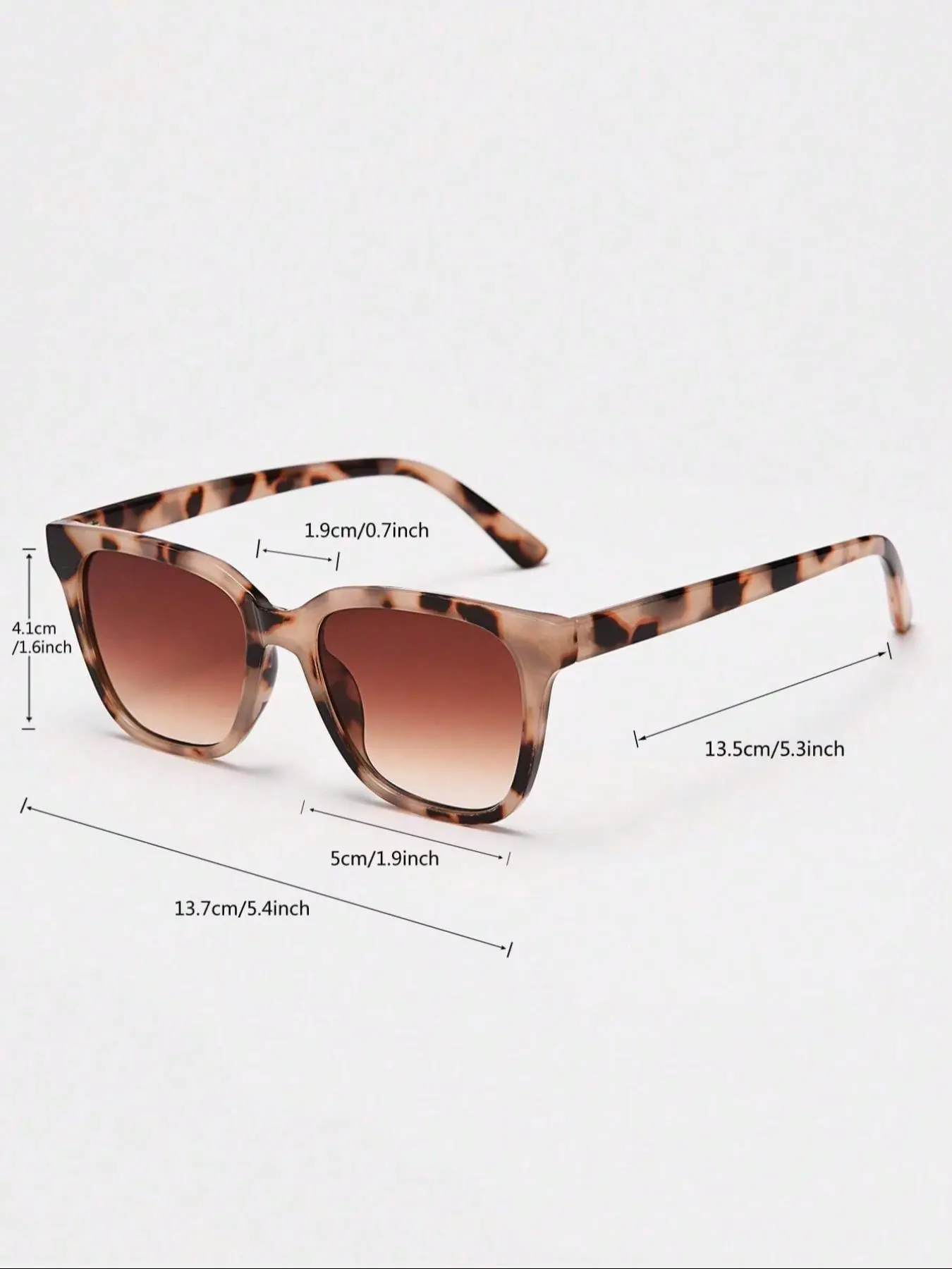 Men's Plastic Leopard Print Square Frame Sunglasses, Stylish Retro Hip ...