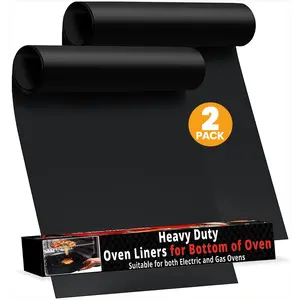 Oven Liners for Bottom of Oven - Thick Heavy Duty 17” x 25” 2 Pack Non-Stick Reusable Mats - BPA & PFOA Free Protector for Electric, Gas, Microwave & BBQ Grill Liner - Easy Clean & Heat Resistant