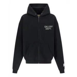 GALLERY DEPT FULL ZIP LOGO HOODIE BLACK