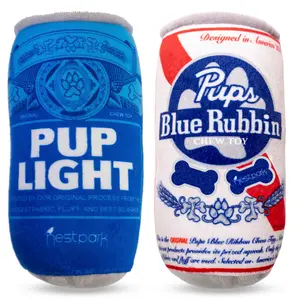 Pup Light and Pups Blue Rubbin - Funny Dog Toys - Plush Squeaky Crinkle Dog Gifts for Dog Birthday - Cool Stuffed Parody Dog Toys 2 Pack