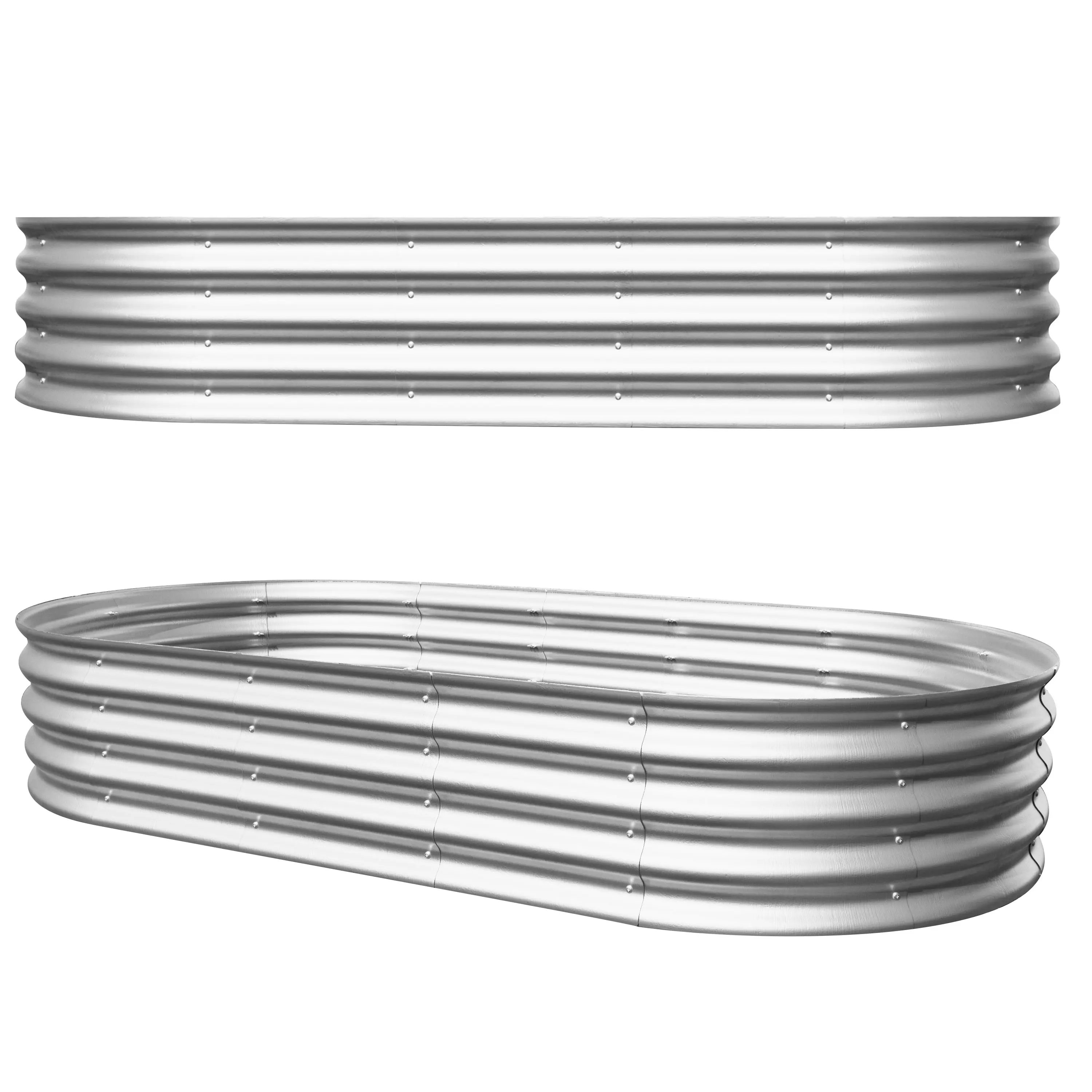 2Pcs Galvanized/green/black Raised Garden Bed Kit - 72"(l)x36"(w)x12"(h), 0.6mm Heavy-Duty Rust-Resistant Gardening Planters, Easy Assembly for Outdoor Vegetables/Flowers, All Seasons Use
