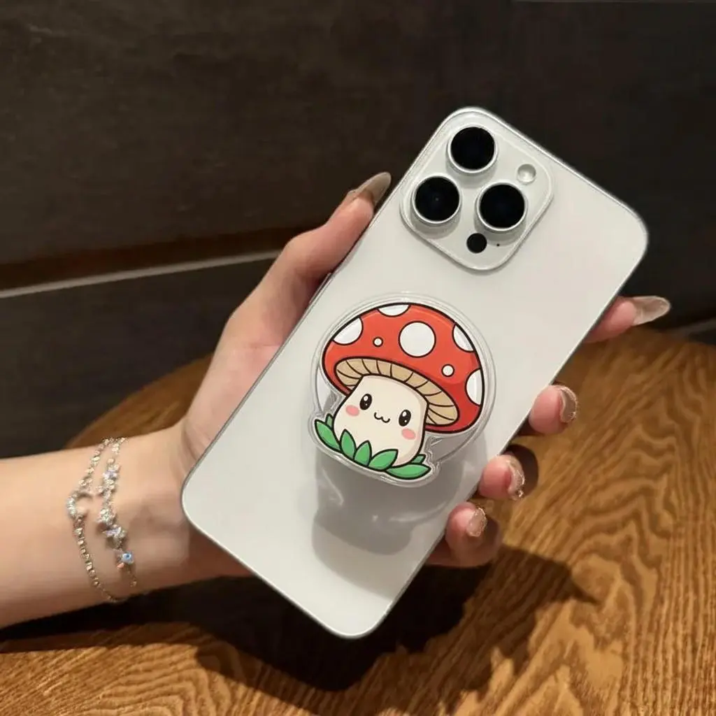 Kawaii Mushroom MagSafe Phone Grip – Cartoon Magnetic Holder for Phone, Gift for Her