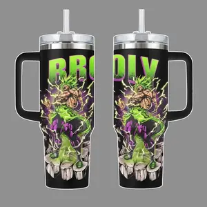 Super Broly Rage Power dbz Stainless Steel Tumbler 20oz / 40oz with Handle & Straw | Legendary Berserker Edition