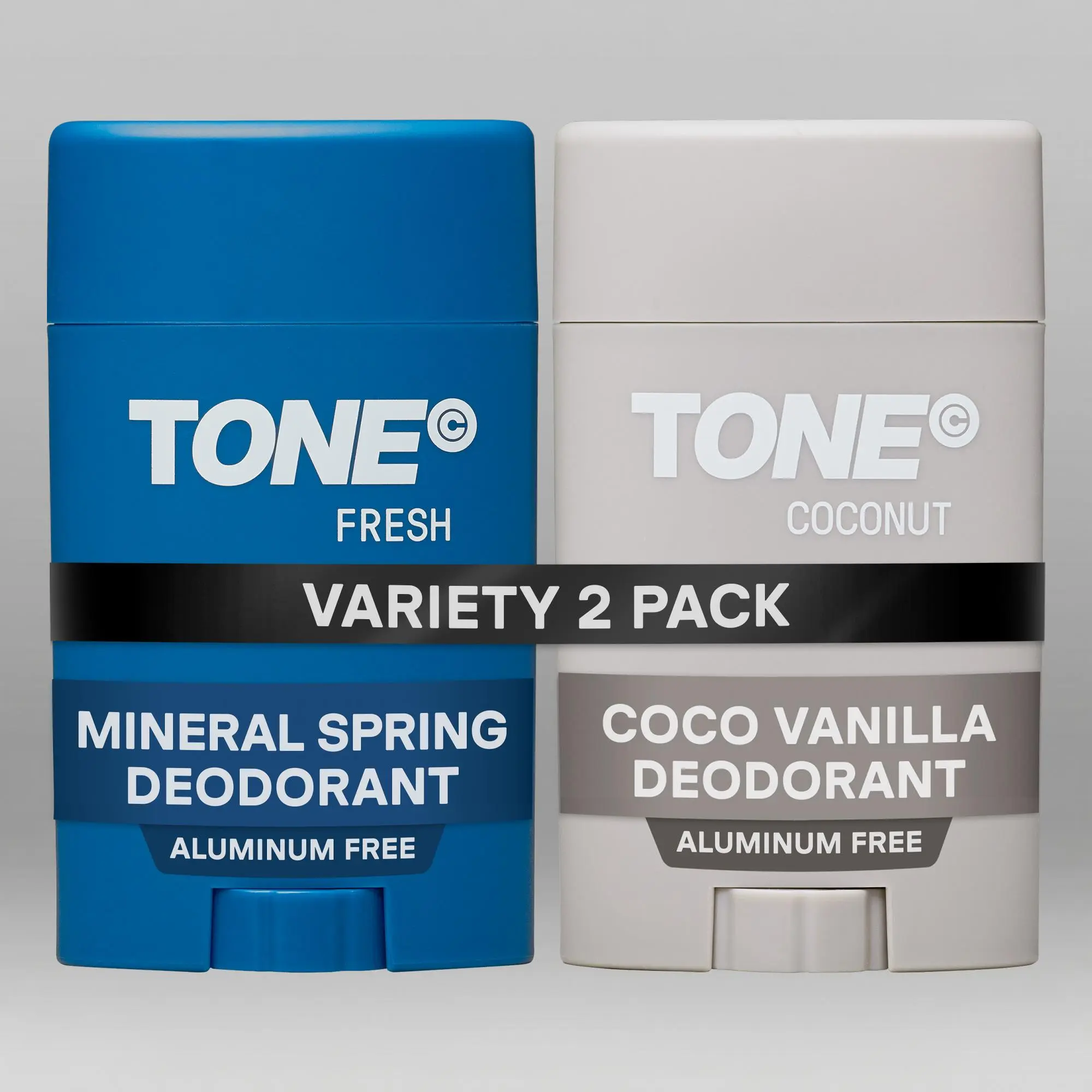 tone Aluminum Free Deodorant for Men & Women, Moisturizing Body Care with Shea Butter, 48-Hour Protection, Coconut & Fresh Fragrances Gift Set, 2.65 oz 2-Pack, Scent, Gym, Cologne