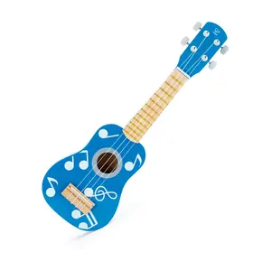 Hape Kid's Wooden Toy Ukulele - Blue Dot, 21"