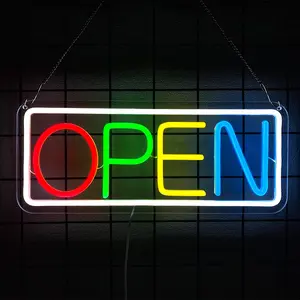 LED Neon Open Sign, Business Hour Sign, Powered by USB with Switch, LED Display Window Lights for Cafe Bar Hotel Salon Bookstore Restaurant Grocery Shop Store Wall Decor, Atmosphere Lighting, Atmosphere Lamp