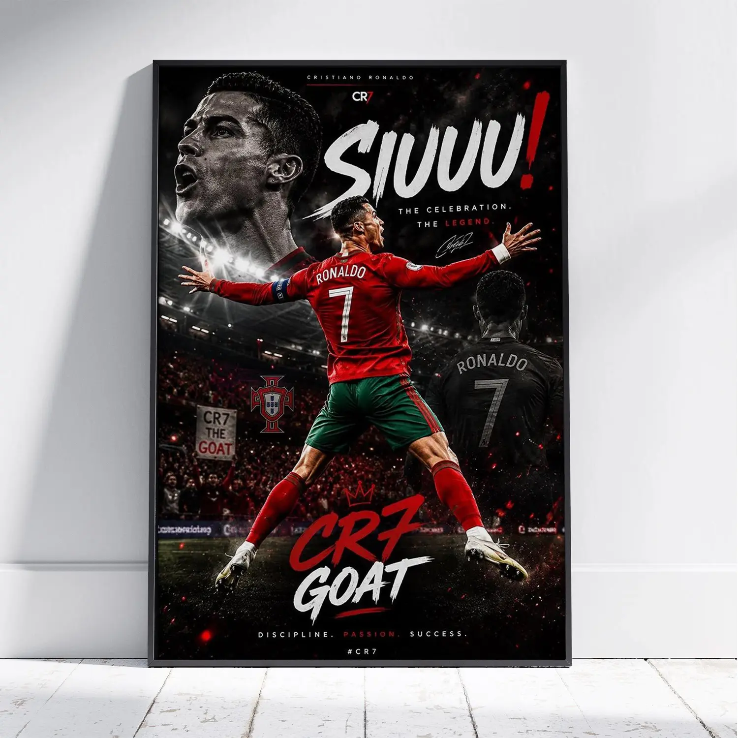 Ronaldo CR7 Career Timeline Poster Unframed, Football Wall Art, Soccer Fan Gift Decor