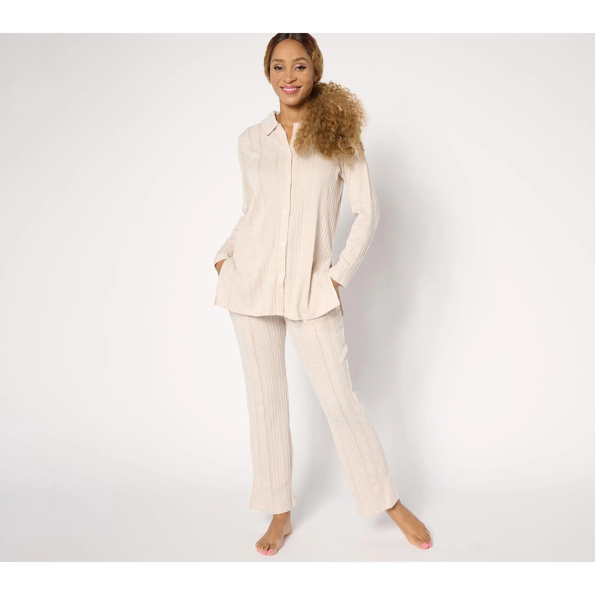 Cuddl Duds Tall Comfort Rib 2-Piece Lounge Set