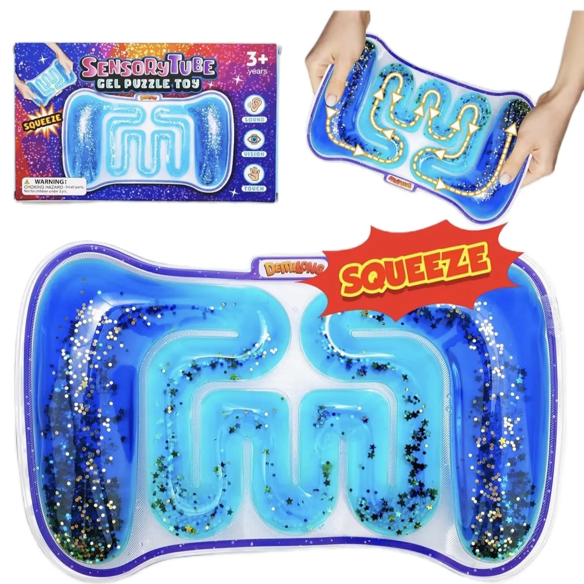 Squishy Sensory Toys for Kids with Autism Special Needs - Filled Goo Glitter for Calming Down Classroom - Christmas Stocking Suffers for Kids