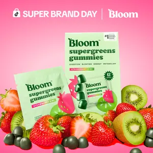 Bloom Nutrition Supergreens Gummies - Daily Greens, Easy Gut Health & Energy Support, 30+ Ingredients, Dairy-Free, Gluten-Free, Keto-Friendly, Non-GMO, Sugar-Free, Plant-Based, 12 Count