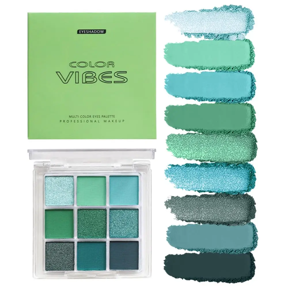 Green Glitter Matte Eyeshadow Makeup Palette, Elphaba Witch Costume Eyeshadow Makeup, Highly Pigmented Bright Neon Dark Green Eye Shadow for Fairy Joker Goth Wicked Halloween Parties Makeup