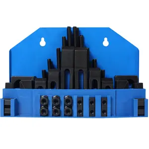 Hdmw 58Pc T-Slot Clamping Kit Mill Machinist Set With T-slot cleaner and Tightening Wrench (7/16 Table Slot 3/8-16 Stud Size)