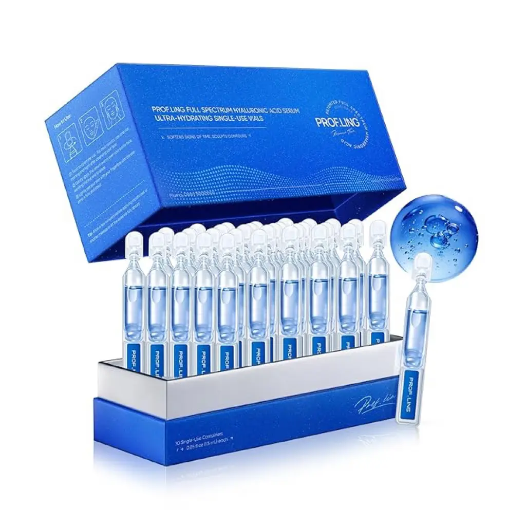 PROFLING Hyaluronic Acid Serum with Copper Peptides, Post-Microneedling Hydrating & Soothing Face Serum for Sensitive, Redness-Prone Skin, Barrier Support, Single-Use Vials 30PCS