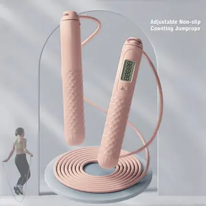 Smart jump rope with LED display and jump counter, comfortable handle design, suitable for outdoor and gym training, adjustable wire, can track jumps, suitable for men, women and children Home Workout Equipment Exercise Equipment