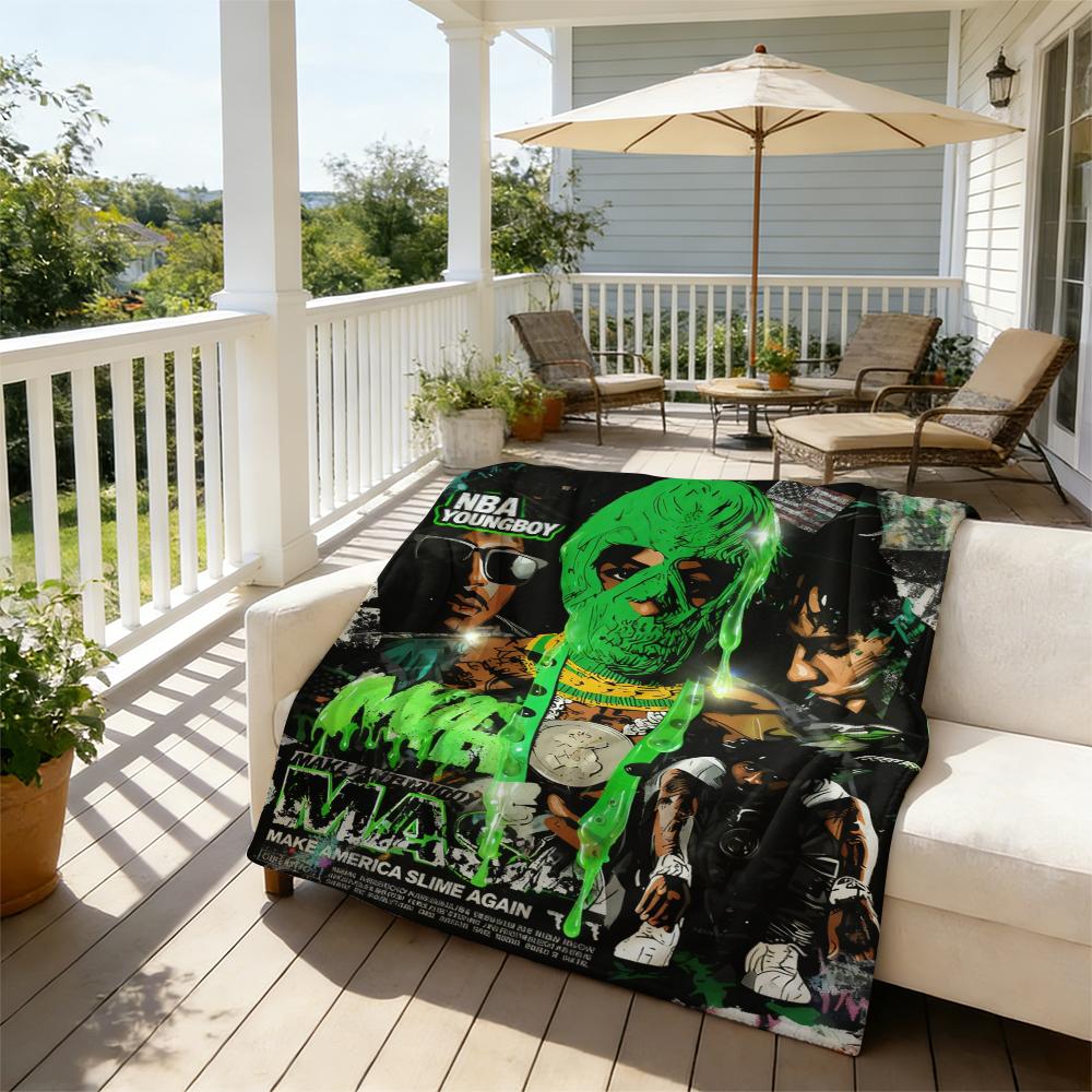 Countdown Sale! NBA YoungBoy MASA | Premium Flannel Throw Blanket | Make America Slime Again | Ultra-Soft & Cozy for Hip-Hop Fans Suitable for all four seasons A gift suitable for fans, friends and children and it can express deep love.