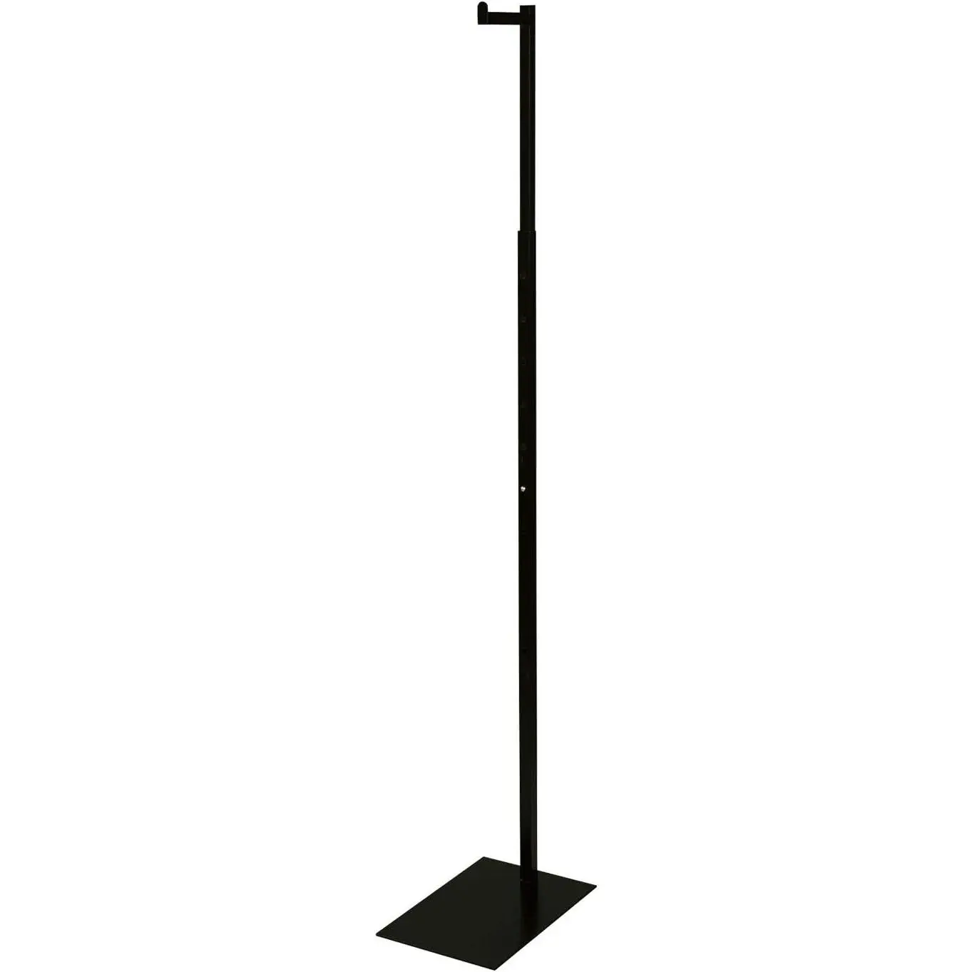 Adjustable Black Costumer Stand - Single Arm Clothes Rack - Retail Clothing and Garment Display Stand - Ideal For Showcasing Hanging Items In Thrift Shops, Boutiques and Retail Stores