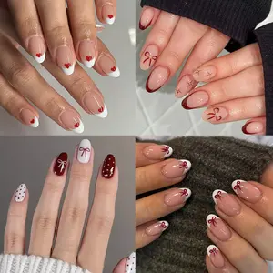 Four Square Nail Art Starter Kit, Short Style Wearable Nails, Sweet Girl Look, Easy 3 Minute Application, Removable Without Damaging Nails, Diy Nail Kit