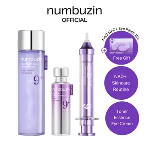 [numbuzin Official] No.9 NAD+ Glow PM Set | No.9 Toner + Essence + Eye Cream | Firming, Wrinkles, Fine Lines, Anti-aging | NAD+, Peptides, Retinol, PDRN, Caffeine, Ceramides