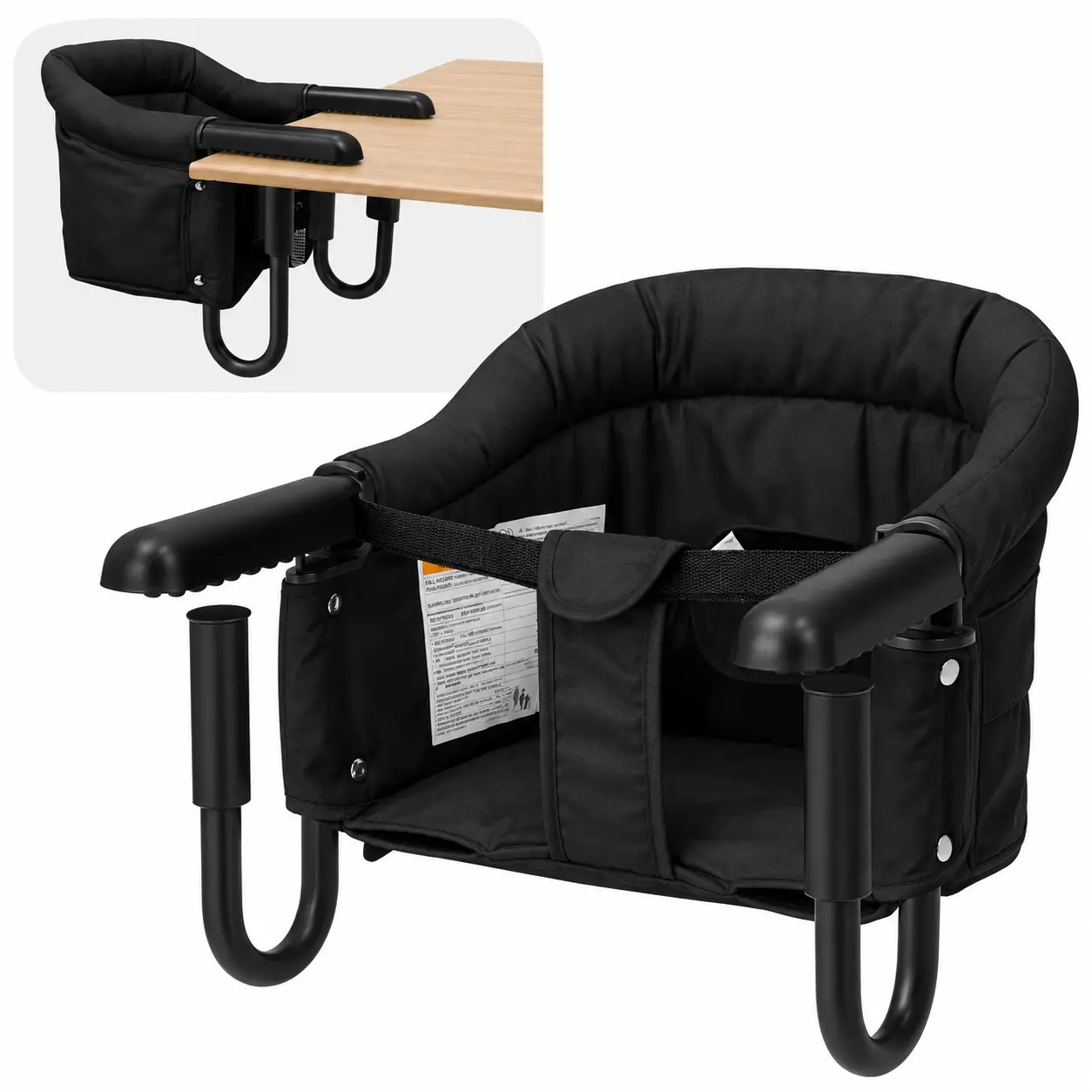 Hook-On Baby High Chair – Clips to Any Table | Portable Clip-On Folding Seat for Babies & Toddlers | Travel High Chair with Carry Bag | Fits Tables Up to 3.5" | 33 lbs Capacity | Ages 6–36 Months
