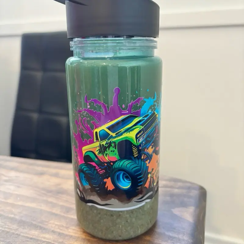 10oz monster truck Tumbler | Kids Monster Truck Sand Cup | Sensory Monster Truck Drink Cup | Birthday Gift for Boys & Girls