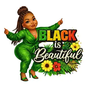 BLACK IS BEAUTIFUL DTF PRINT Vibrant Full-Color Transfers for Apparel Heat Press Compatible Cotton Polyester Blends
