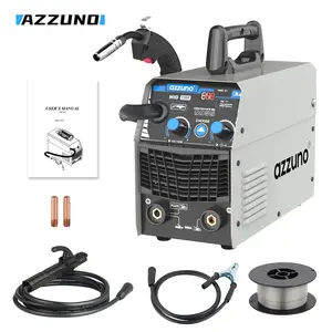 AZZUNO MIG-135F Heavy-Duty Industrial 3-in-1 MIG/ARC/MMA/Stick Welder120AWelding Machine with IGBT Inverter, Hot Start, Synergic Control, Digital Display, Portable Gasless Welder for Stainless Steel, Iron, Carbon Steel - 110V with Overload/Overheat Prote