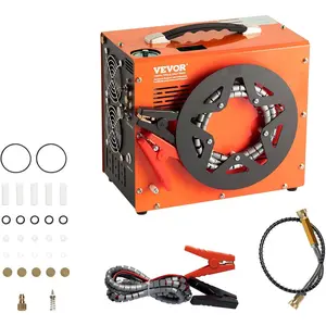VEVOR PCP Air Compressor, 4500PSI/30Mpa Portable PCP Airgun Compressor with Built-in Power Converter, Auto-Stop |   DC12V/AC120V |   Oil & Water-Free Air Rifle, Paintball and Scuba Tank Compressor Pump