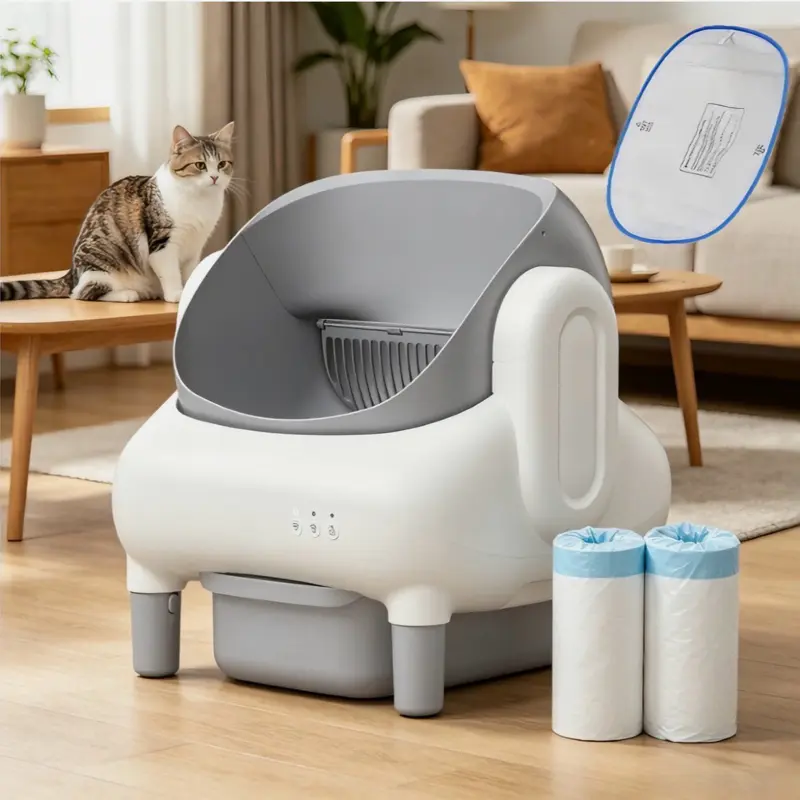 Automatic Self-Cleaning Cat Litter Box for Multiple Cats