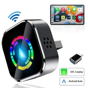 2-in-1 Wireless CarPlay & Android Auto Adapter, Plug & Play CarPlay Converts Wired to Wireless, Mini Bluetooth USB A & USB C Dongle Convert Wired to Wireless Compatible with iPhone & Android, Carplay Dongle Connectivity