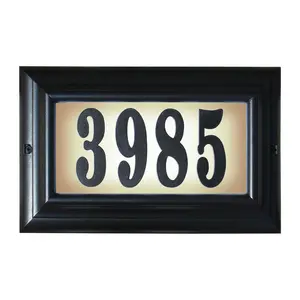 212 MAIN 15 in. Cast Aluminum Lighted Address Sign - Edgewood Large DIY Kit with Black Frame, LED Lights, Black Polymer Raised Numbers, Low-Voltage Backlit Home Improvement Decor, Includes Mounting Hardware & Number Template