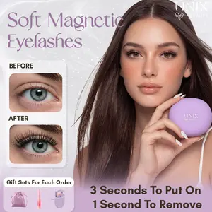 Unix Beauty Soft Magnetic Eyelashes Versatile Styles All-in-One Box Lightweight Reusable No-Glue Water-proof Make-up Cosmetic Makeup Perfect Gift for Girlfriend Unix Beauty