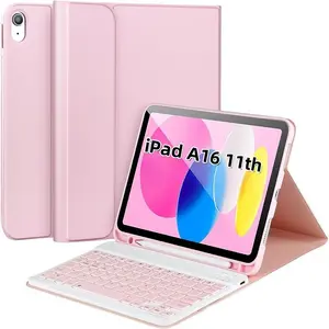 Tablet Cover Casing, 1 Count Wireless Keyboard Case Accessories for iPad 10th Generation 2022 & A16 11th Generation 2025 (10.9/11 Inch), Tablet Keyboard Protective Cover with Pen Holder