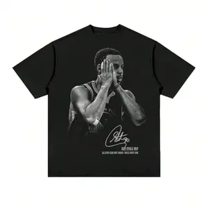 Stephen Curry Curry Short Sleeve Old American Star Printed T-Shirt Basketball Shirt Cotton Shooting Shirt Crewneck Apparel Shortsleeve Classic