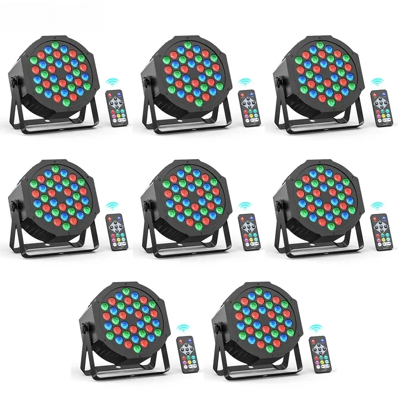 4/8PCS 36LEDs RGB Par Stage Lights with Remote & DMX Control, Stage Lighting Effect Projector for Church, Wedding, Club Events