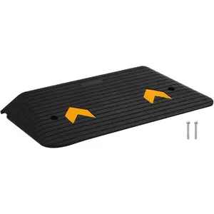 GAOMON 4" Rise Rubber Threshold Ramp for Doorway, Portable Wheelchair Ramp with Non-Slip Textured Surface, Doorway Driveway Rubber Curb Ramps for Home Entry, 33069 LBS Capacity