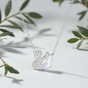 Sterling Silver Swan Necklace – Elegant Ballet Swan Pendant Jewelry for Women