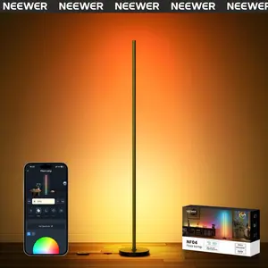 NEEWER NF04 1000lm Smart RGBW LED Floor Lamp – App Controlled Dimmable Color Changing Ambient Light for Gaming, Streaming & Living Room, Home Studio