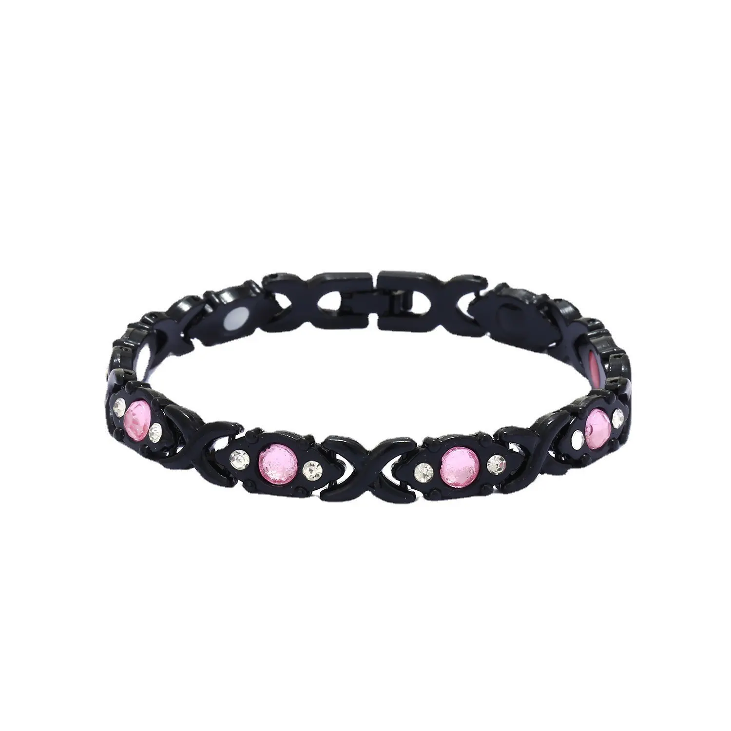 Women's bracelet, pure copper magnetic bracelet, diamond-encrusted environmentally friendly alloy detachable, adjustable magnet bracelet, energy bracelet, outdoor fun, fashionable gift