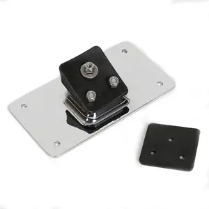 3-Hole Laydown License Plate Mount Bracket Compatible with 1973-Up Harley Davidson License Plate Mounting Kit (Chrome/Black Plate)
