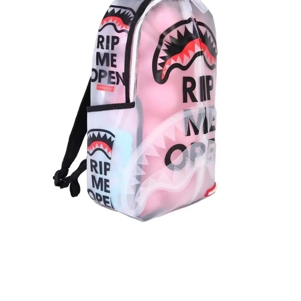 Shark Backpack Sprayground Shark Kids’ Backpack – Triple-Layer Heir To The Throne Unisex Design, available in plaid and black; suitable for middle school students, high school students, and college/university students; also ideal as a couples’ backpack.