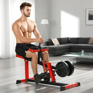 Fahuac Adjustable Seated Calf Raise Machine - Steel Strength Training Exercise Equipment, Dual Olympic Weight Posts, 440lb Capacity, for Gym & Home Workouts, Red