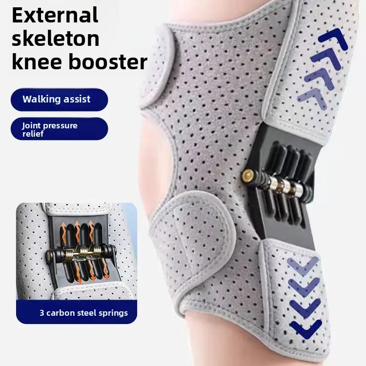 Patella Brace Knee Band - 3 Carbon Steel Springs, Polyester Fiber Compression Device, Breathable Protective Gear for Elderly, Sports Joint Support, Knee Pain Tool, 50 Cm Length, Carbon Springs, 30 Cm Height, Knee Brace