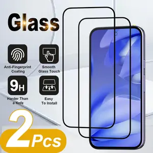 2-Pack Silk-Print HD Tempered Glass Film with Fingerprint Unlock for Google Pixel 10A / Pixel 9A / 8 / 7 Series, HD + Anti-Drop & Anti-Explosion, High-Definition Display, Transparent and Clear